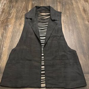 🟣 BLACK LEYENDECKER 100% SILK VEST SIZE 0